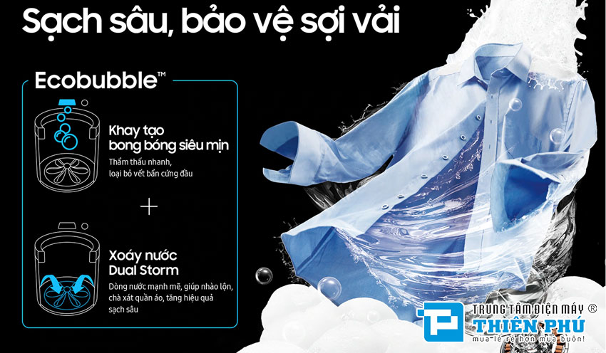 Máy giặt Samsung cửa trên WA80F13S5BSV có gì nổi bật? Khám phá AI Wash giặt sạch tối ưu cho gia đình đông người