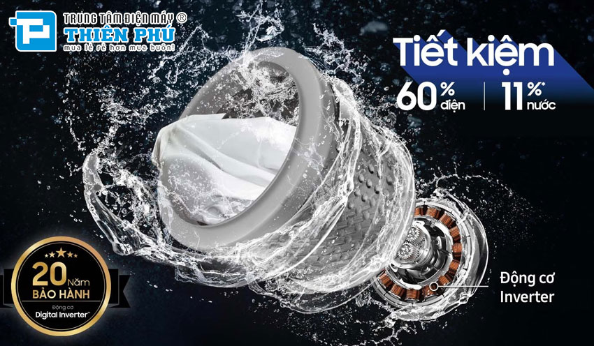 Máy giặt Samsung WA80F13S5BSV giặt sạch và tiết kiệm điện ra sao? Đánh giá chi tiết từ chuyên gia