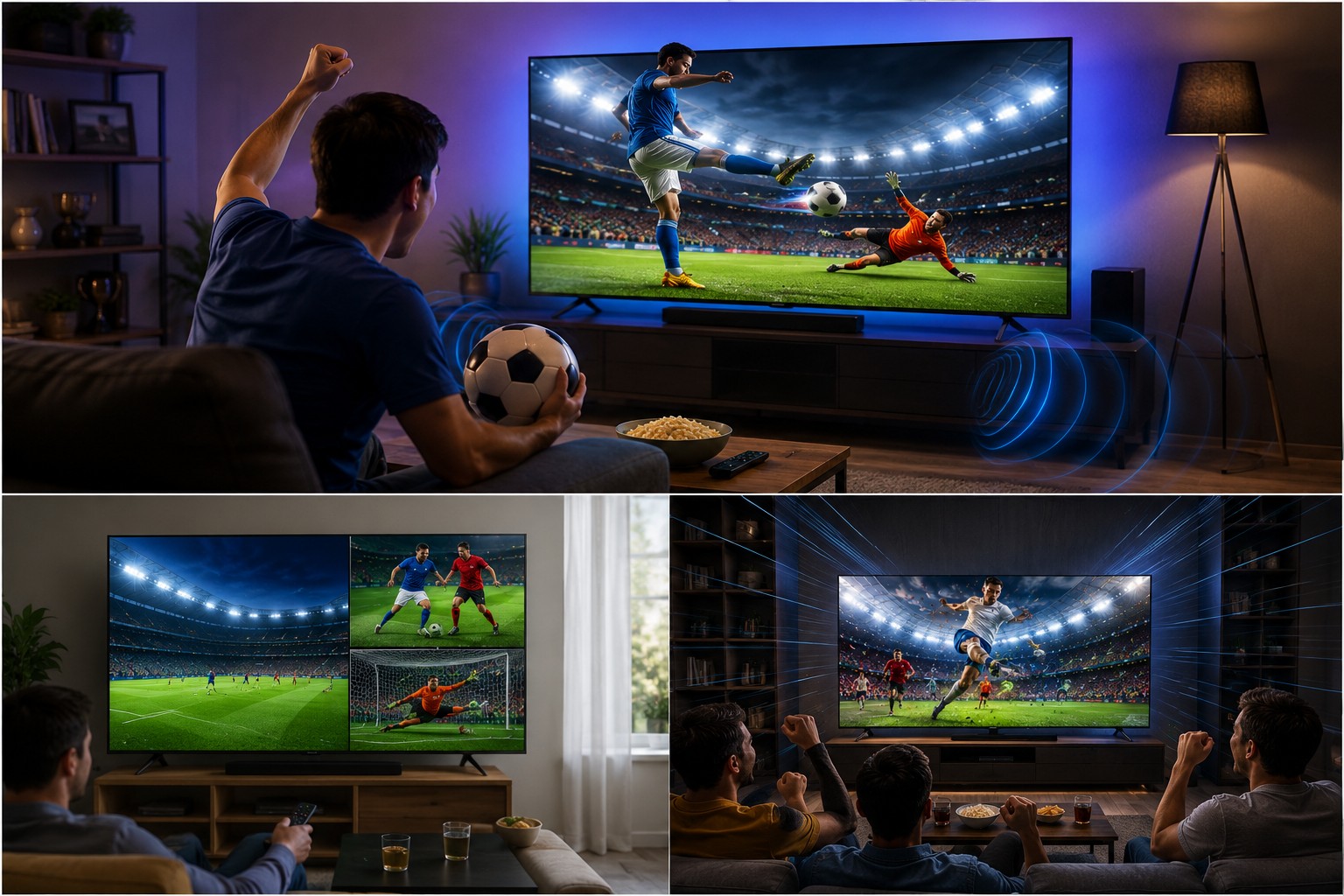 Trải nghiệm xem bóng đá sống động với Football Mode trên tivi Samsung UA43U8500H mới 2026