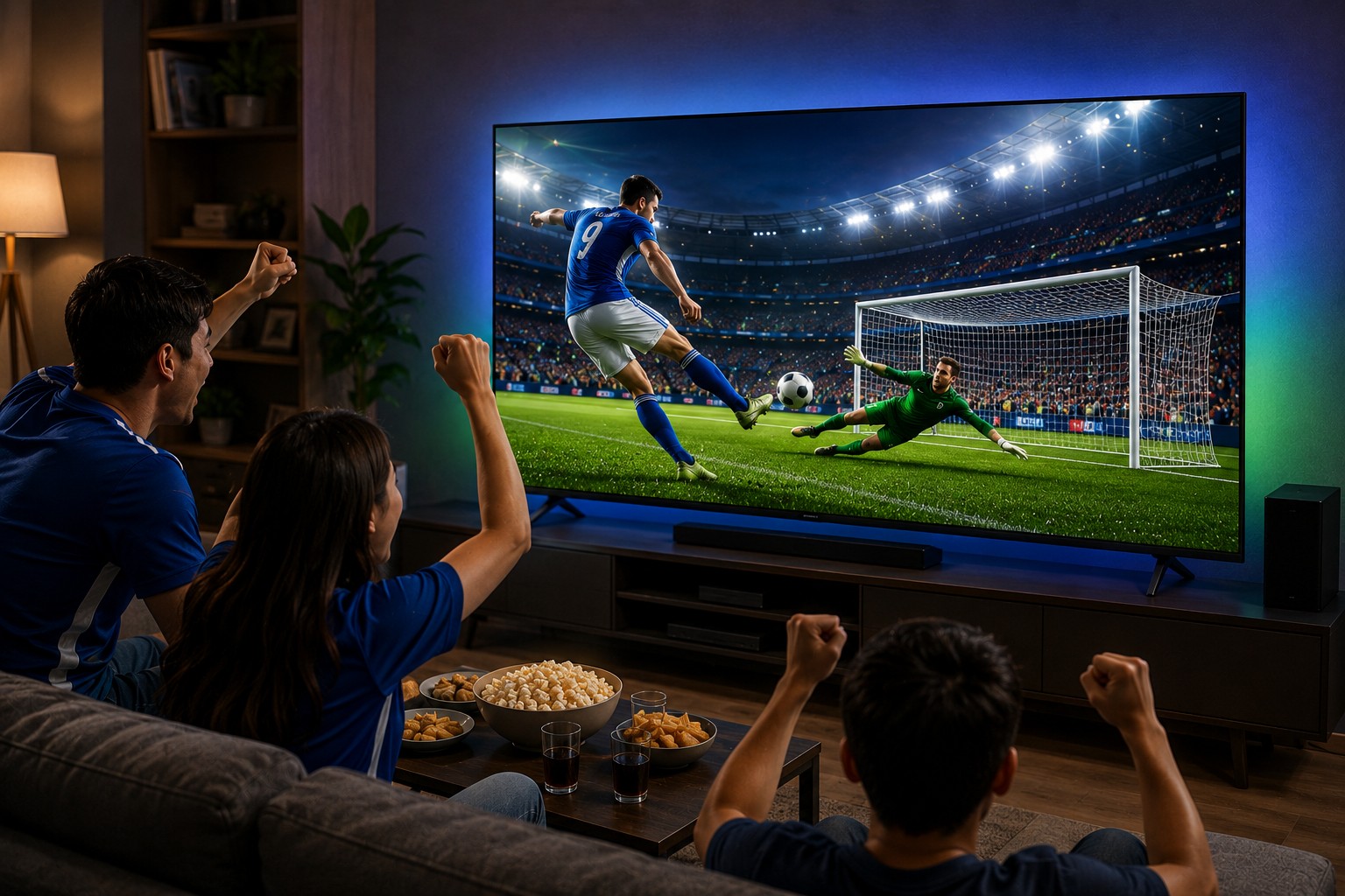 Trải nghiệm xem bóng đá sống động với Football Mode trên tivi Samsung UA43U8500H mới 2026
