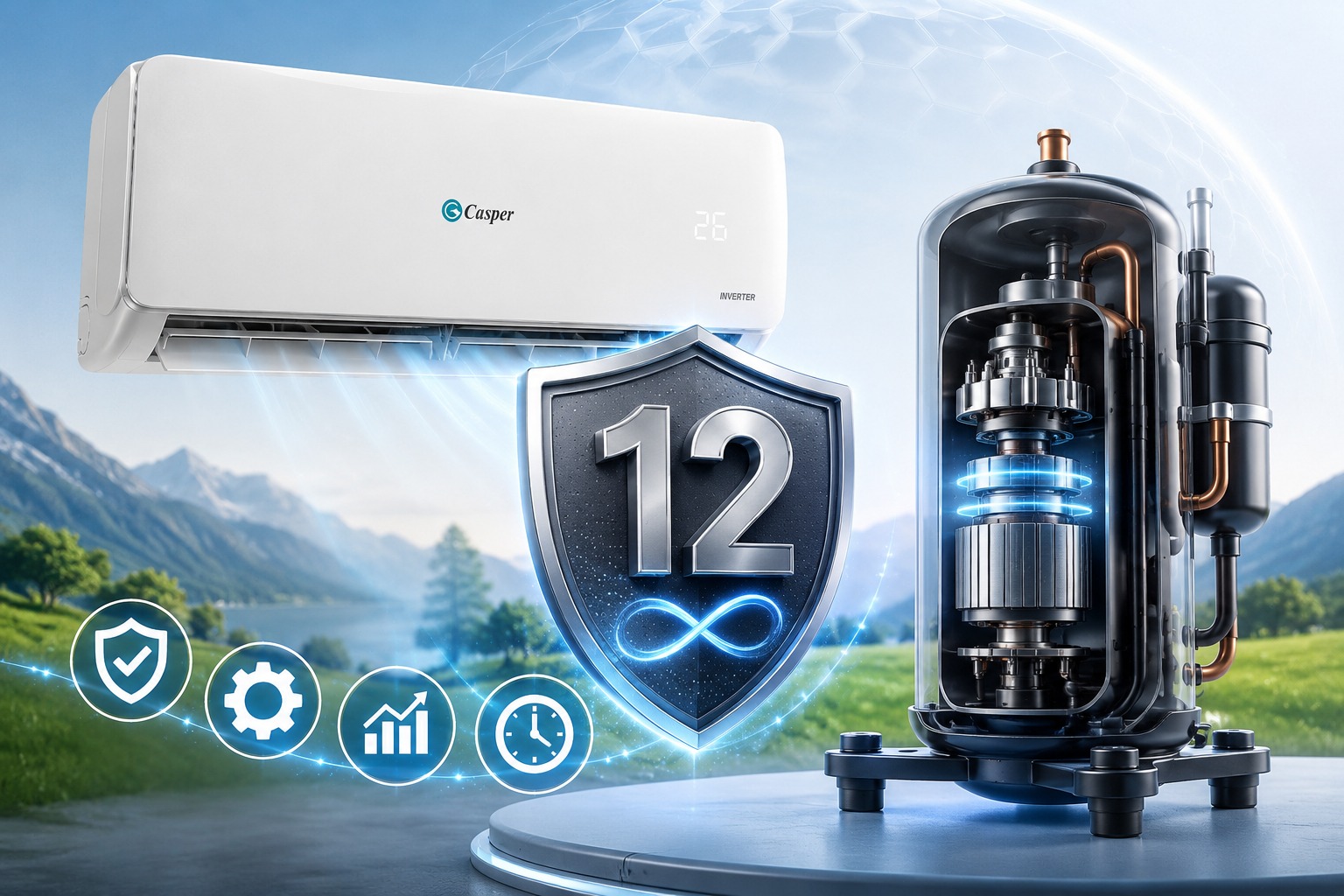 Chính sách bảo hành máy nén 12 năm của điều hòa Casper JC-24IU36 có gì đặc biệt?