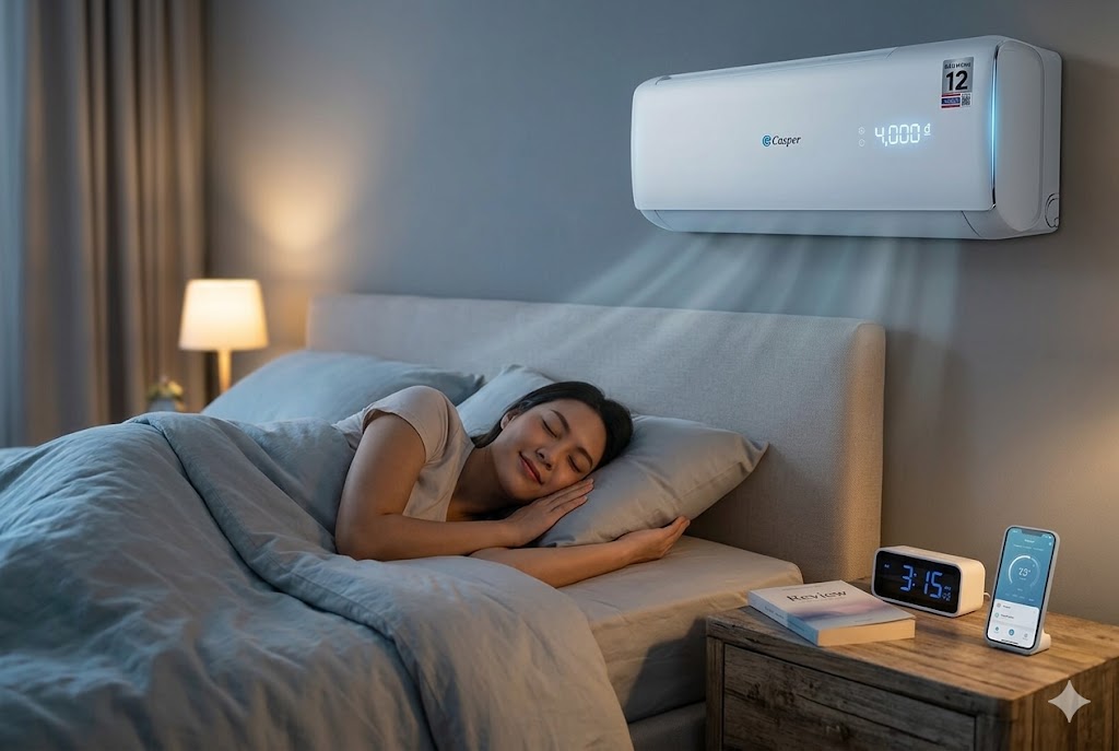 Review đêm ngon giấc với điều hòa Casper JC-09IU36 chỉ từ 4.000 đồng tiền điện?
