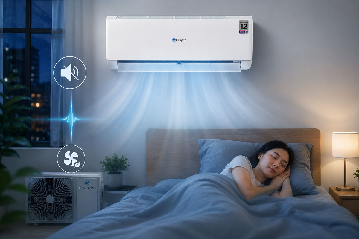 Trải nghiệm thực tế điều hòa Casper 12000btu JC-12IU36 êm ru hay kêu như máy cày?