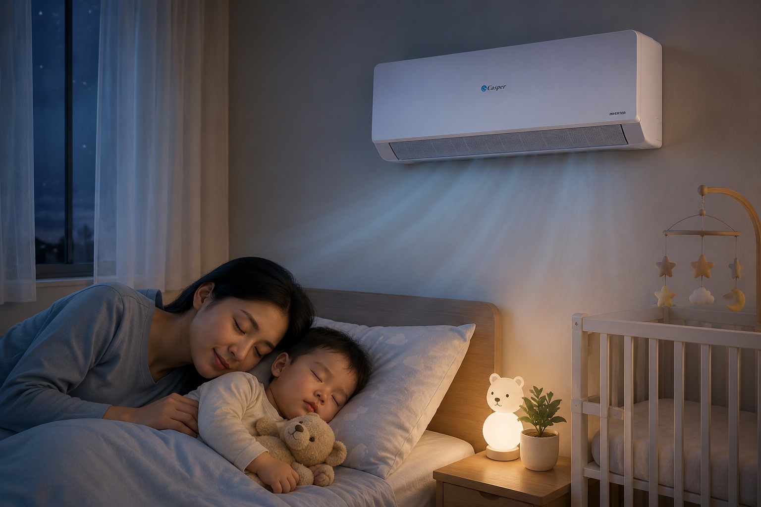 Lý do điều hòa Casper QC-09IU36A là chân ái cho phòng ngủ của gia đình có trẻ nhỏ?