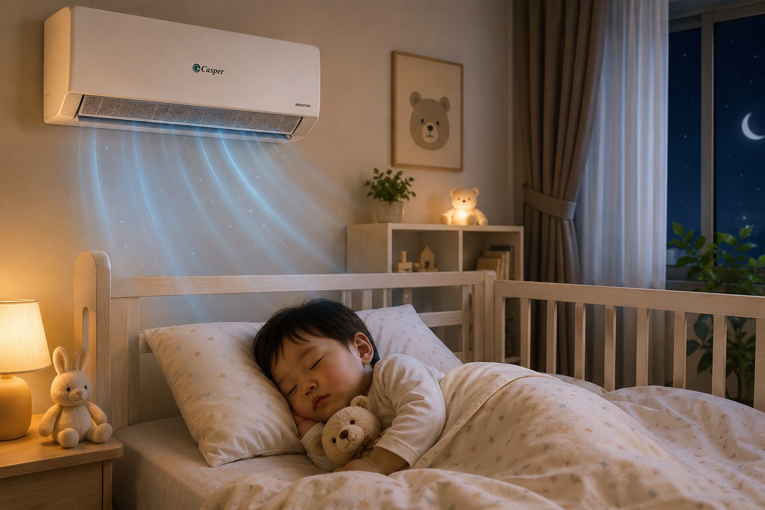 Lý do điều hòa Casper QC-09IU36A là chân ái cho phòng ngủ của gia đình có trẻ nhỏ?