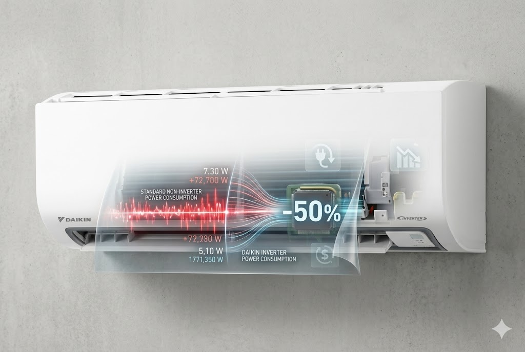 Vén màn bí mật, điều hòa Daikin inverter FTKB25ZVMV có thực sự tiết kiệm 50% điện?