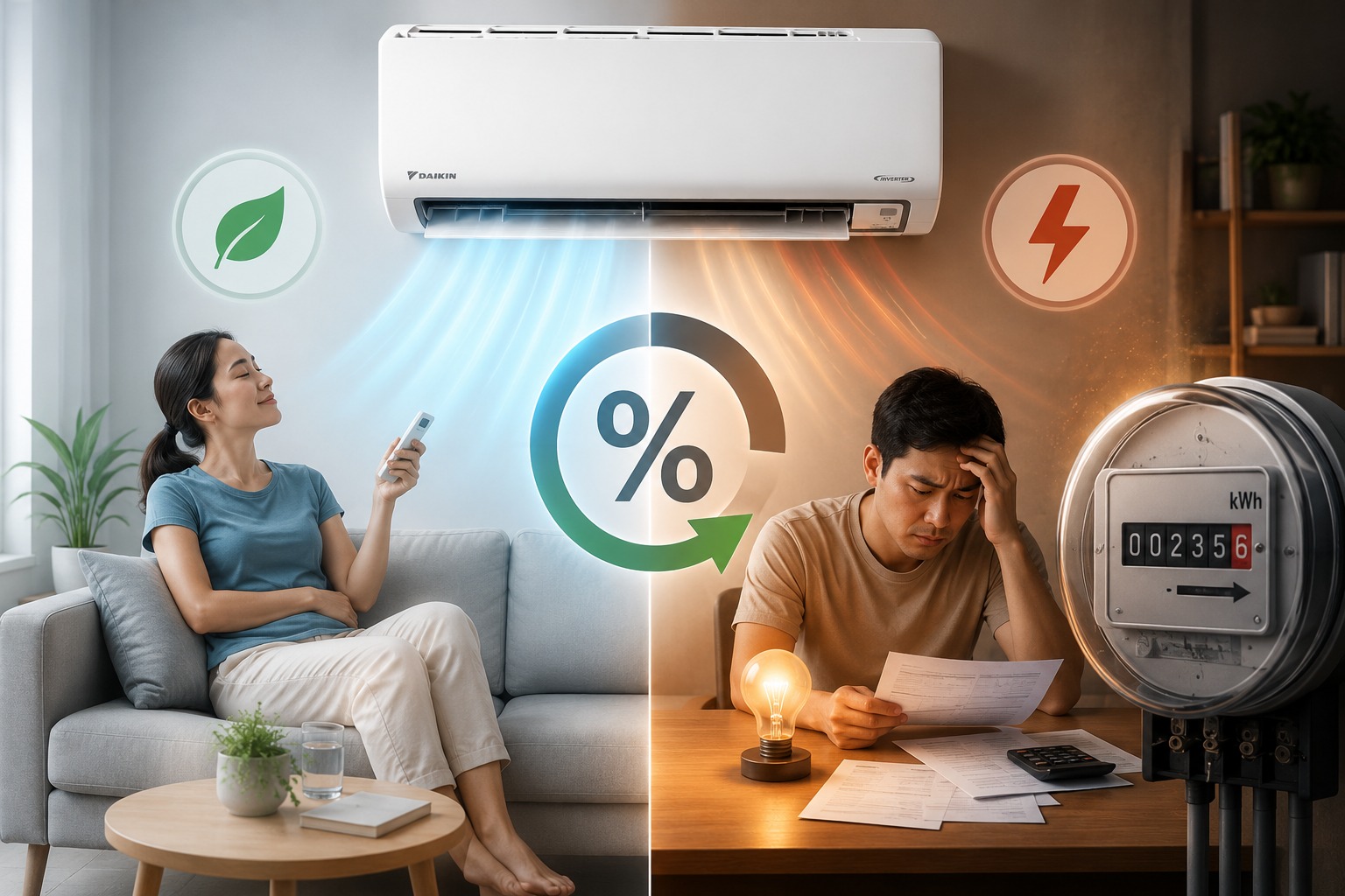 Vén màn bí mật, điều hòa Daikin inverter FTKB25ZVMV có thực sự tiết kiệm 50% điện?