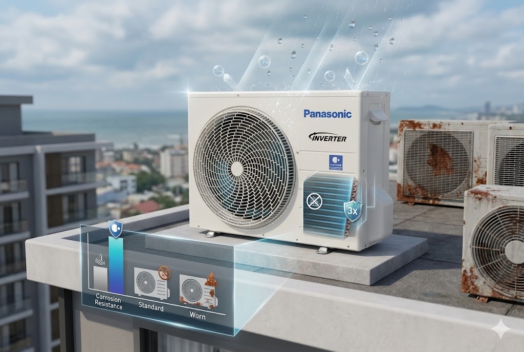Đánh giá độ bền điều hòa Panasonic CS-RU18CKH-8BD, cục nóng chống ăn mòn mới có tốt?