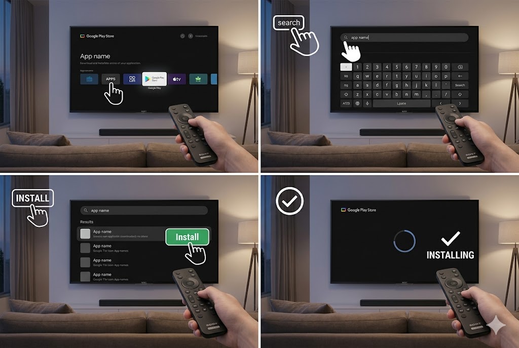 Hướng dẫn chi tiết cách tải và cài đặt ứng dụng trên Google Tivi Sony Bravia