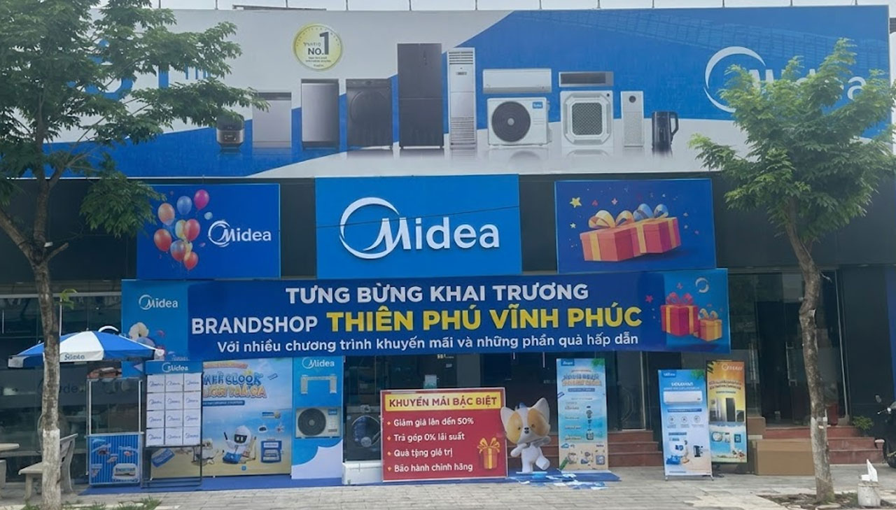 TƯNG BỪNG KHAI TRƯƠNG – BRANDSHOP THIÊN PHÚ VĨNH PHÚC Cùng Chuỗi Roadshow Midea