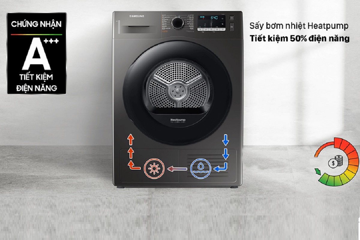 Máy sấy quần áo Samsung bơm nhiệt DV10BB9440GB/SV tinh tế và sang trọng trong từng đường nét
