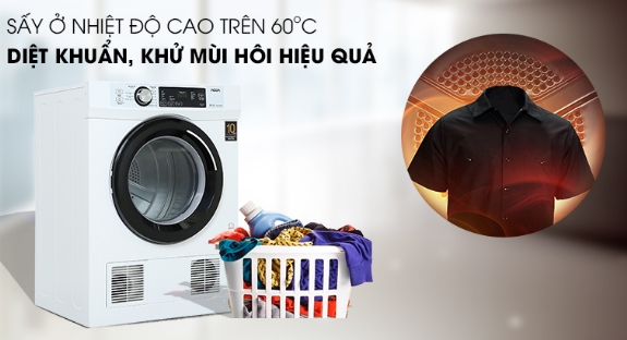 Máy sấy quần áo Aqua 7kg AQH-V700FW hiện đại thông minh đem lại nhiều lợi ích cho gia đình bạn