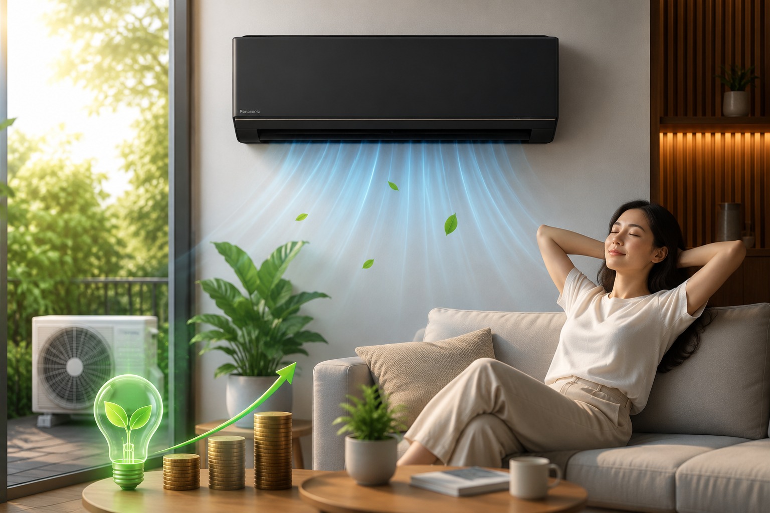 Điều hòa Panasonic 9000btu CS-AU9BKH-8, đầu tư một lần mà tiết kiệm tiền điện dài lâu