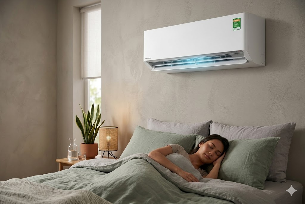 Đêm ngủ hay bị khô da, viêm họng? Hãy thử điều hòa Panasonic inverter CS-XU9BKH-8