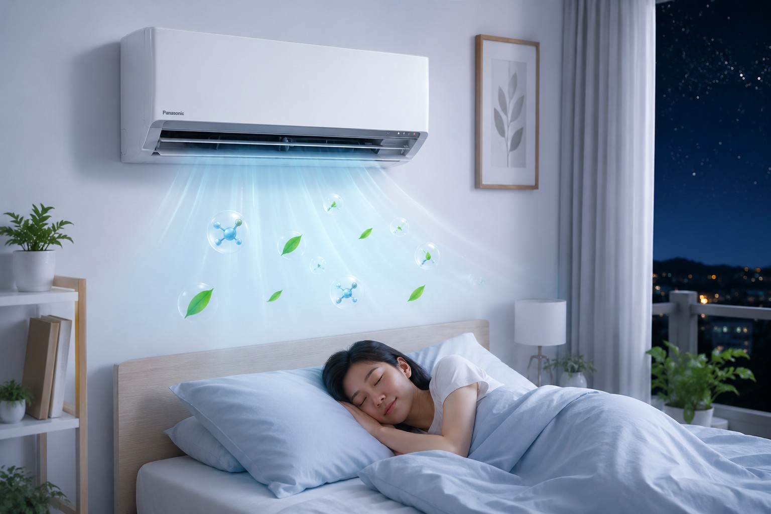 Đêm ngủ hay bị khô da, viêm họng? Hãy thử điều hòa Panasonic inverter CS-XU9BKH-8