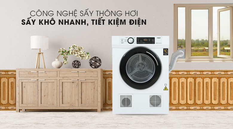 Máy sấy quần áo Aqua 7kg AQH-V700FW hiện đại thông minh đem lại nhiều lợi ích cho gia đình bạn