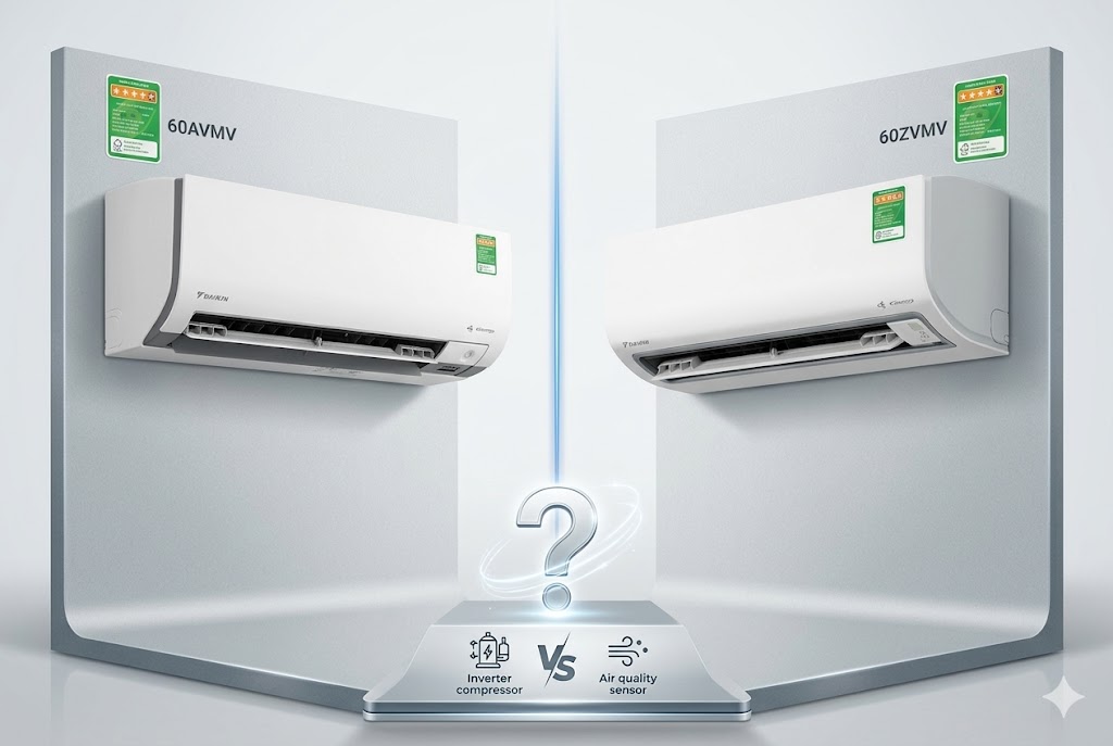 So sánh chi tiết điều hòa Daikin FTKM60AVMV và FTKF60ZVMV, nên chọn dòng nào?