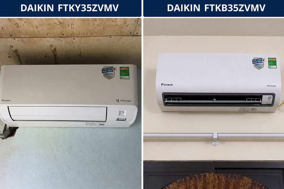 So sánh hai model điều hòa Daikin FTKY35ZVMV và FTKB35ZVMV, dòng nào tiết kiệm điện hơn?