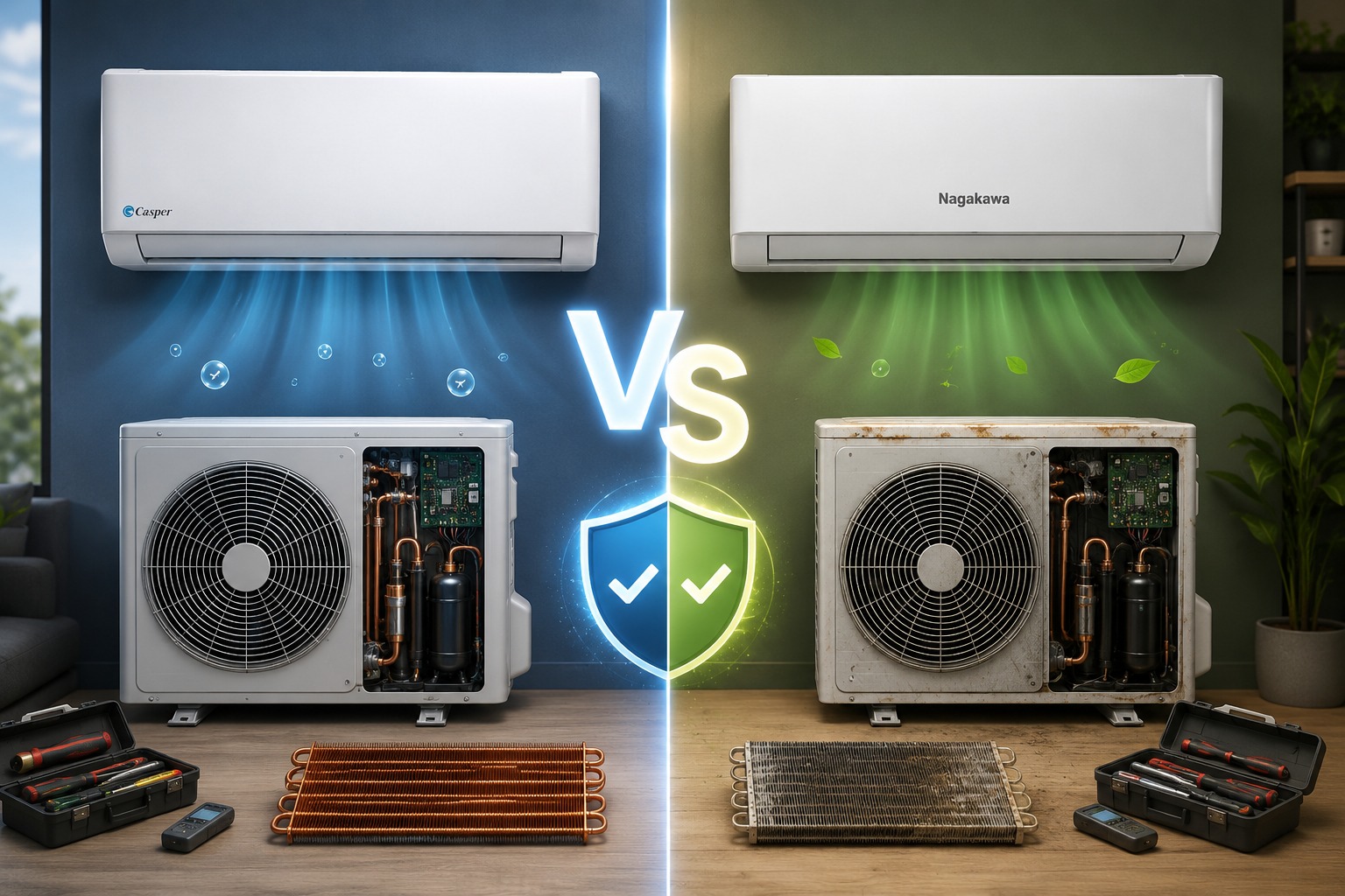 So sánh điều hòa Casper SC-24FB36M và Nagakawa NS-C24R2U86, hãng nào bền hơn?