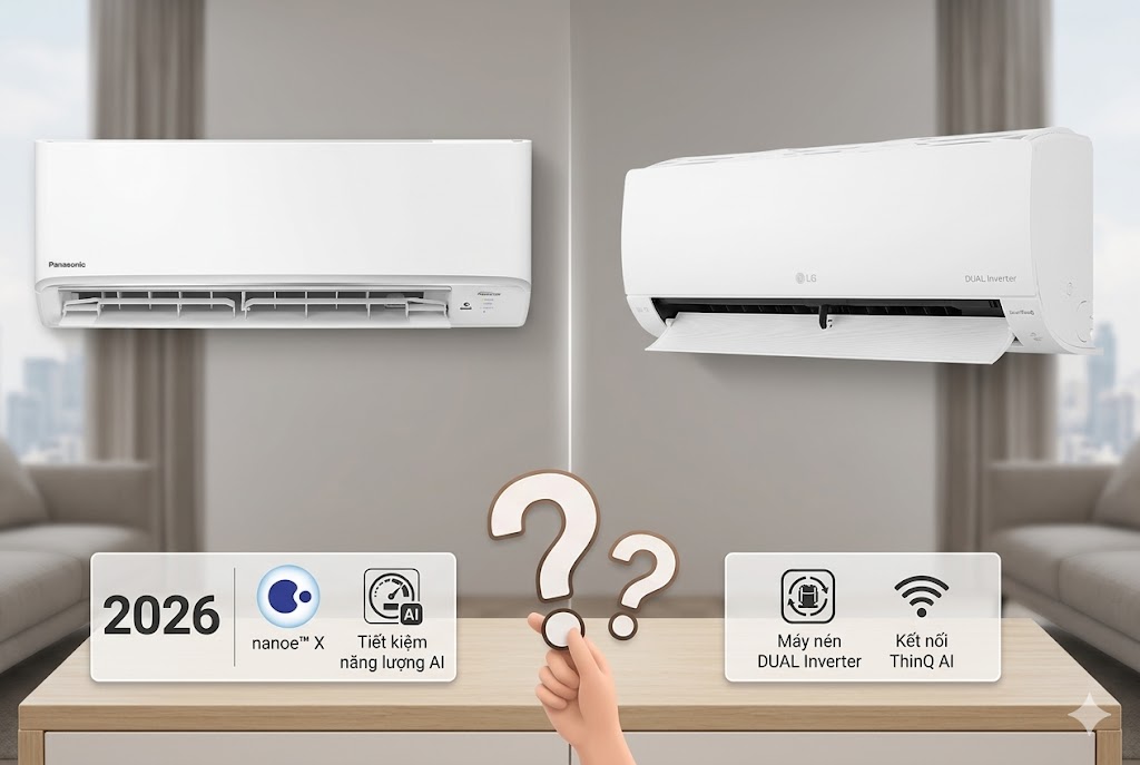 So sánh điều hòa Panasonic CS-RU9CKH-8D và LG IEC09M2: Nên mua loại nào năm 2026?