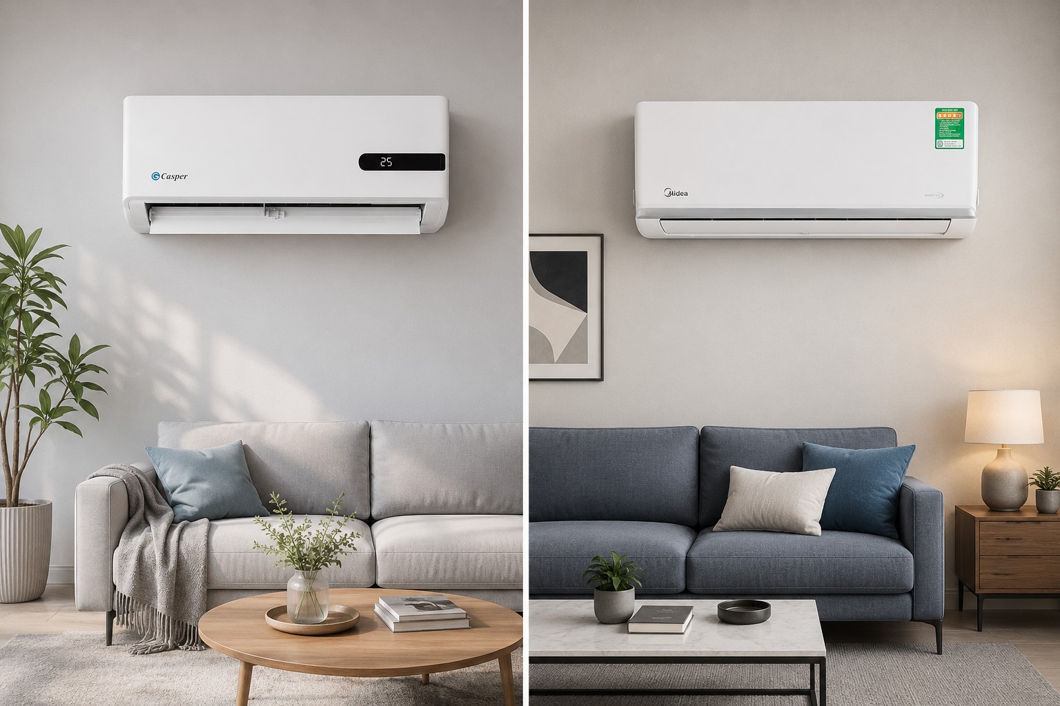 Cùng tầm giá 6 triệu, nên chọn điều hòa Casper GC-12IB36 hay Midea MSAGA-13CRDN8?