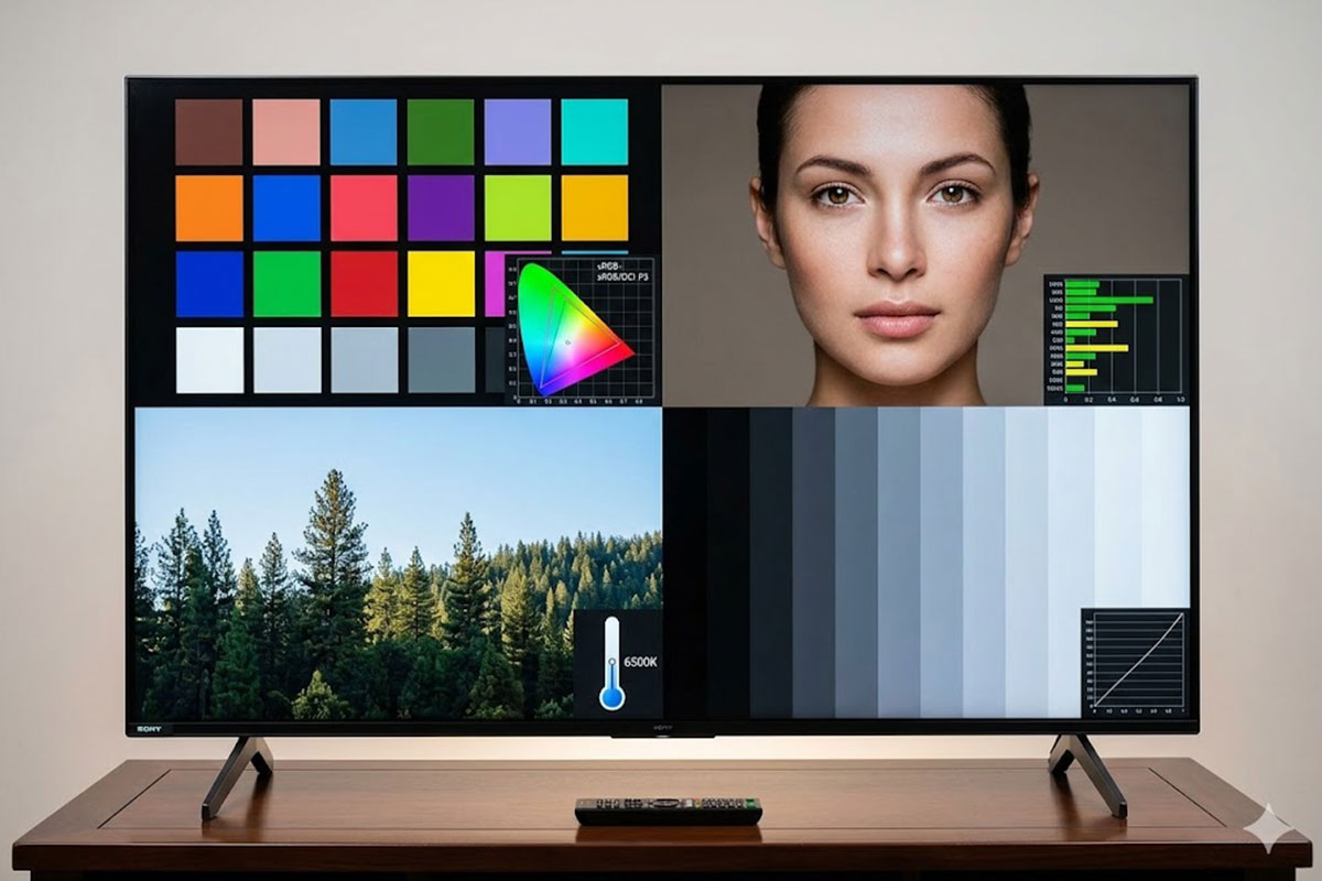 Phân tích độ trung thực màu sắc của tivi Sony K-65S25VM2 qua các bài test đồ họa