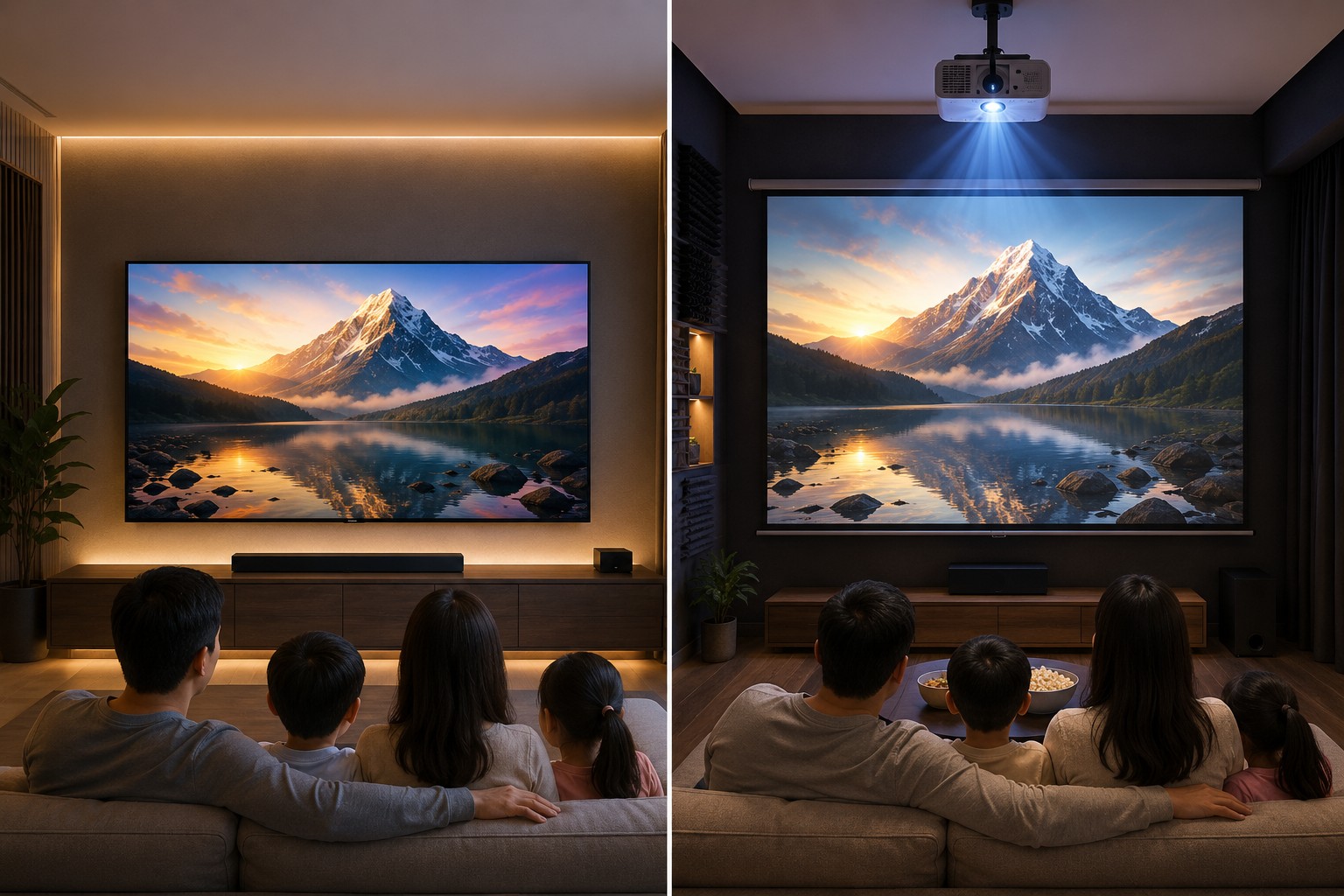 So sánh tivi Sony 98 inch K-98XR50 vs máy chiếu, đâu là lựa chọn xem phim gia đình tốt nhất?