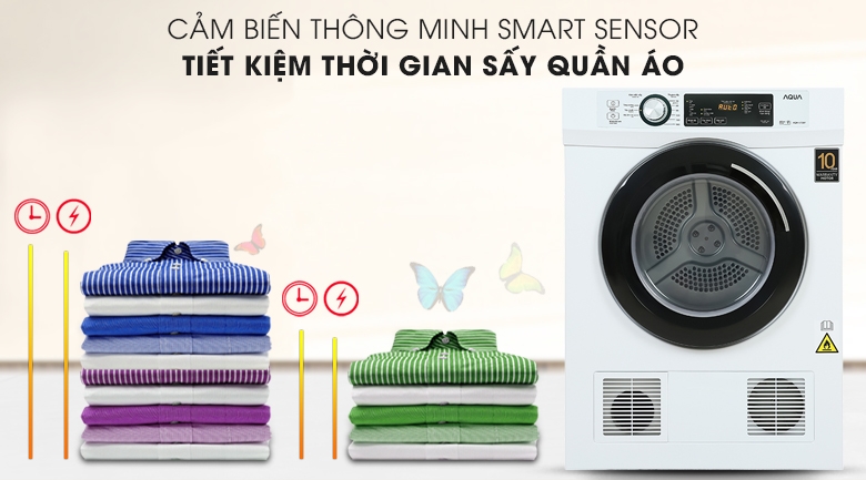 Máy sấy quần áo Aqua 7kg AQH-V700FW hiện đại thông minh đem lại nhiều lợi ích cho gia đình bạn