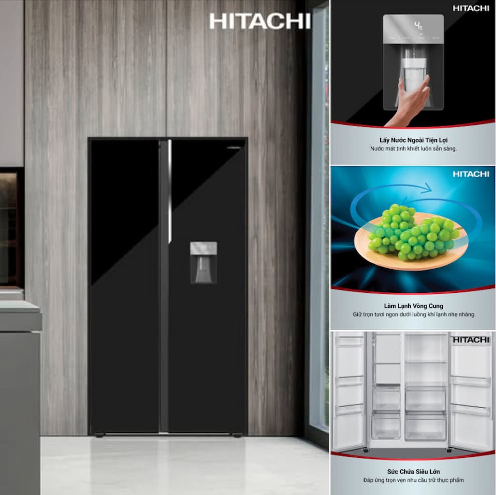 Tủ lạnh Hitachi HRSN9563DWGBVN 529 lít lý tưởng cho gia đình trên 5 người