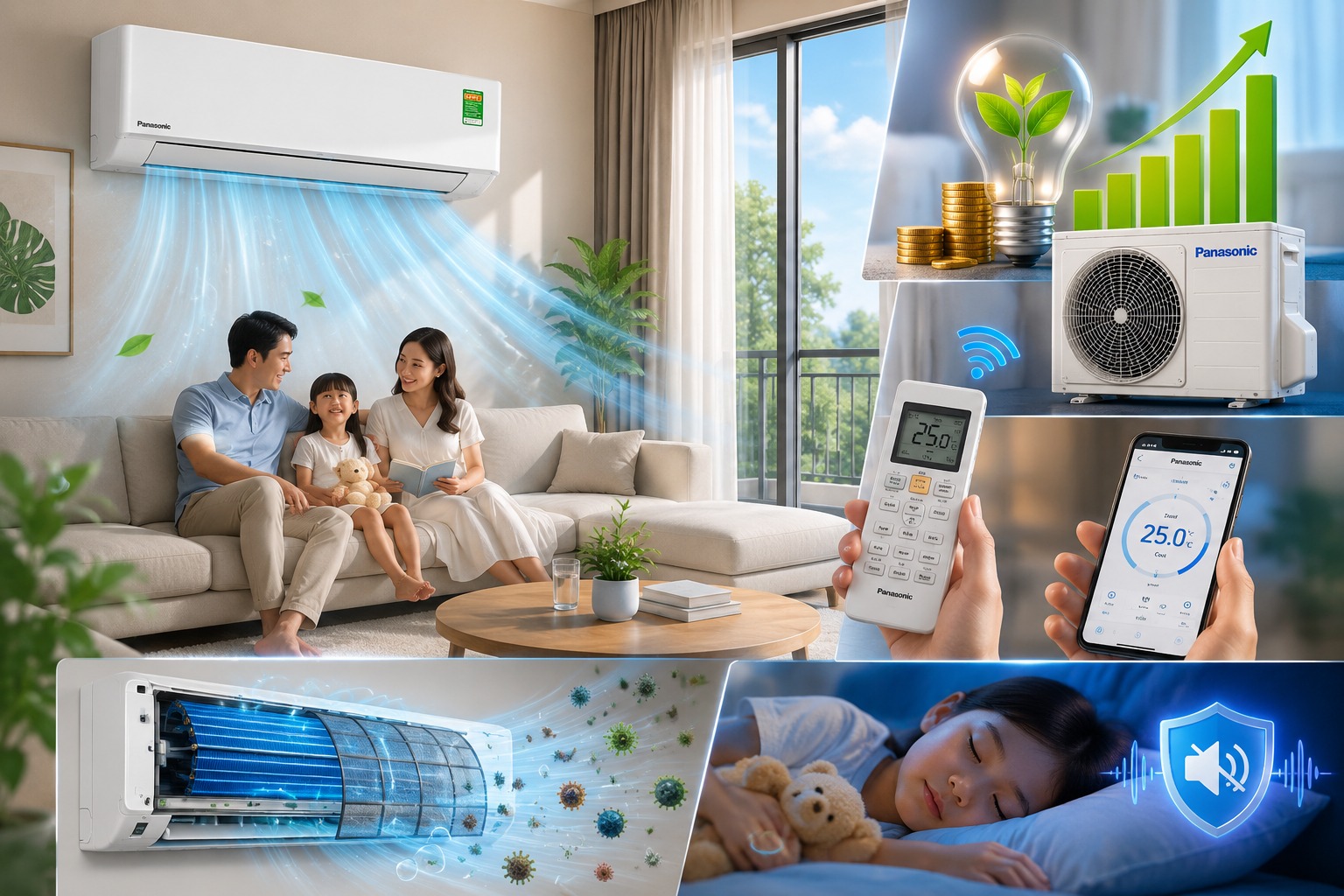 Đánh giá điều hòa Panasonic 24000btu CS-U24BKH-8, công suất lớn có tốn điện không?