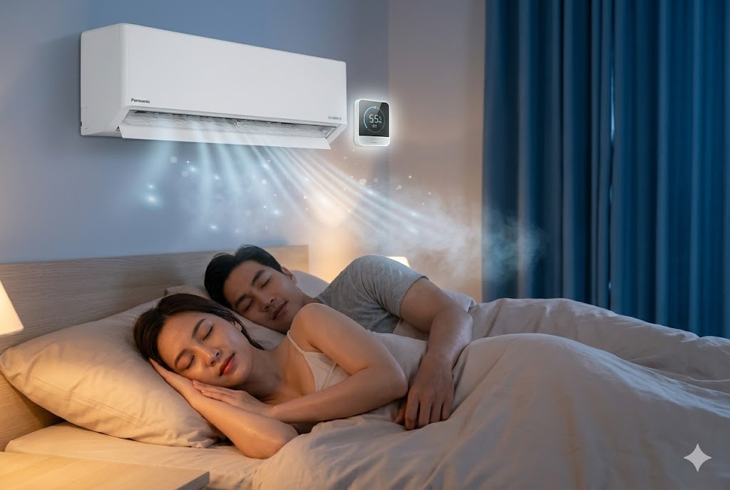 Hết lo khô da, nghẹt mũi khi ngủ nhờ cảm biến độ ẩm trên điều hòa Panasonic CS-U9BKH-8