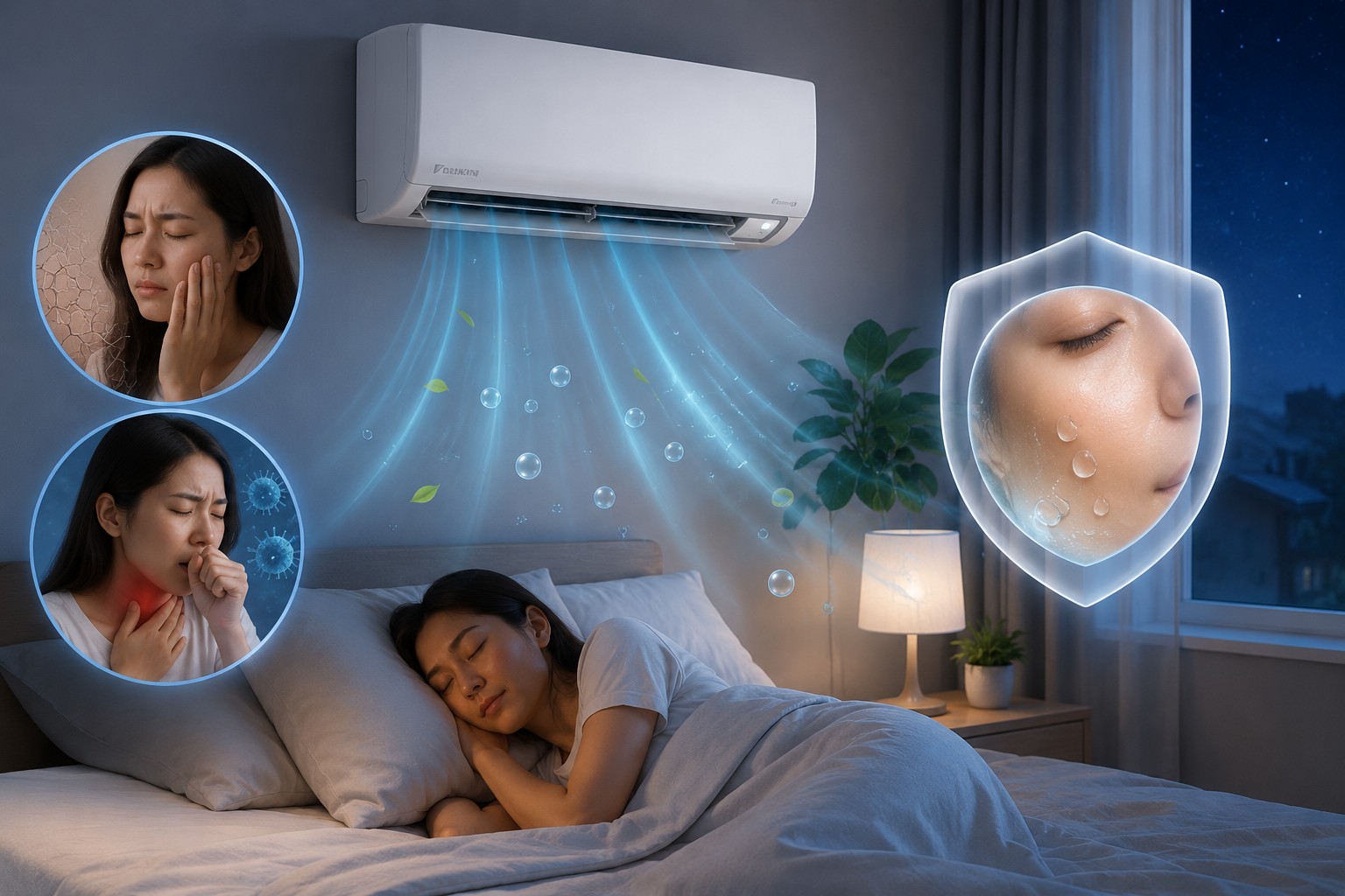 Nằm điều hòa bị khô da, viêm họng? Điều hòa Daikin FTHB25ZVMV xử lý cực dễ