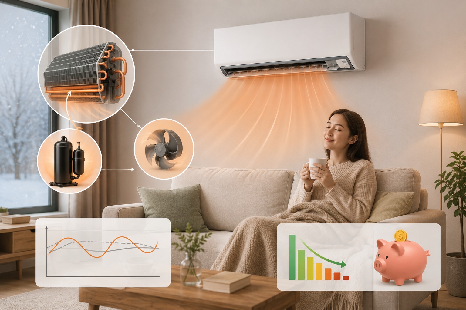 Chức năng sưởi nhẹ trên điều hòa Daikin FTHB60ZVMV hoạt động thế nào, có tốn điện không?