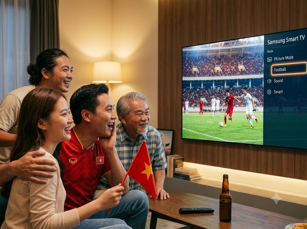 Cách bật Football Mode trên tivi Samsung xem bóng đá sướng như ngồi tại sân