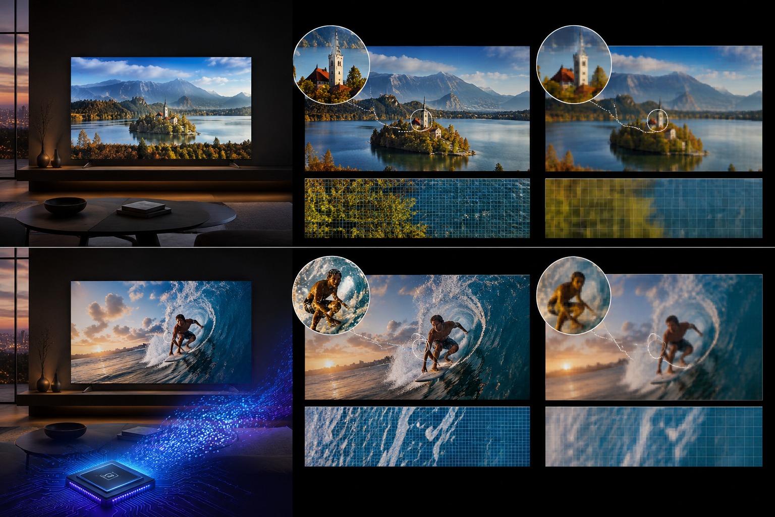 Tính năng nâng cấp hình ảnh 4K trên tivi Sony OLED K-55XR80M2 có khác gì tivi thường?