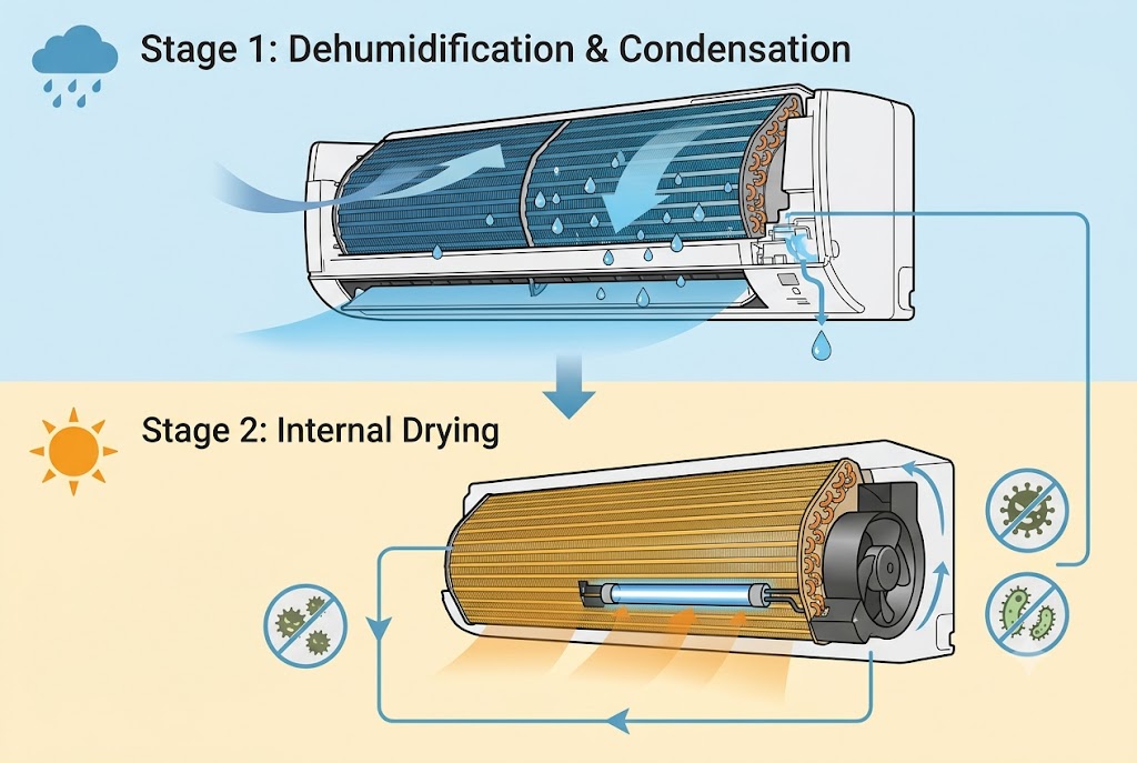 Cơ chế khử ẩm chống mốc Mold Proof trên điều hòa Daikin FTKB50ZVMV hoạt động ra sao?