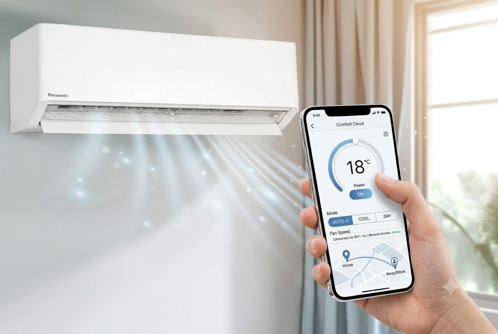 Ở ngoài đường vẫn bật được điều hòa, trải nghiệm tiện ích Wifi trên điều hòa Panasonic CS-U24BKH-8