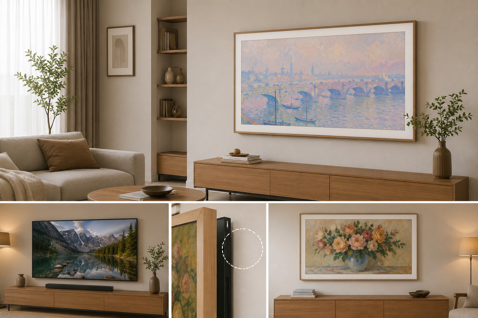 Bật lên là tivi, tắt đi là tranh vẽ: Bí quyết trang trí nhà với tivi Samsung The Frame QA65LS03HEKXXV