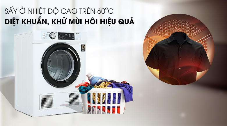 Máy sấy quần áo Aqua AQH-V700FW và những tính năng hữu ích có trong máy