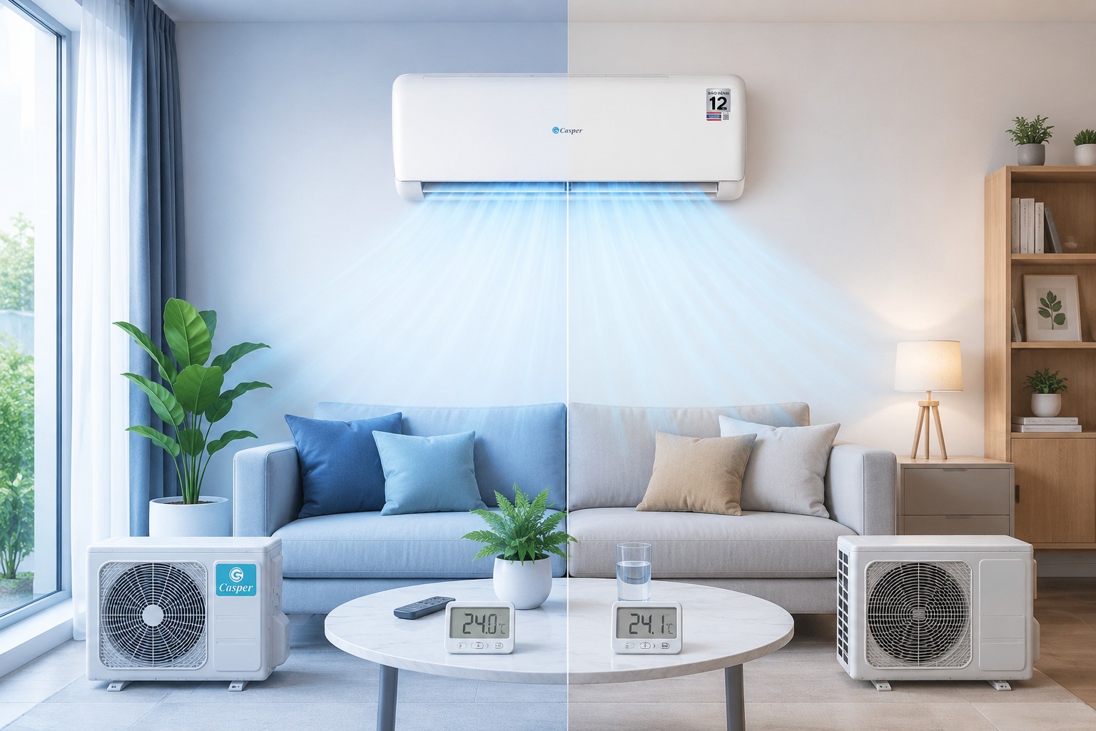 Giá chỉ bằng một nửa thương hiệu lớn, liệu điều hòa Casper JC-24IU36 có làm mát kém hơn?