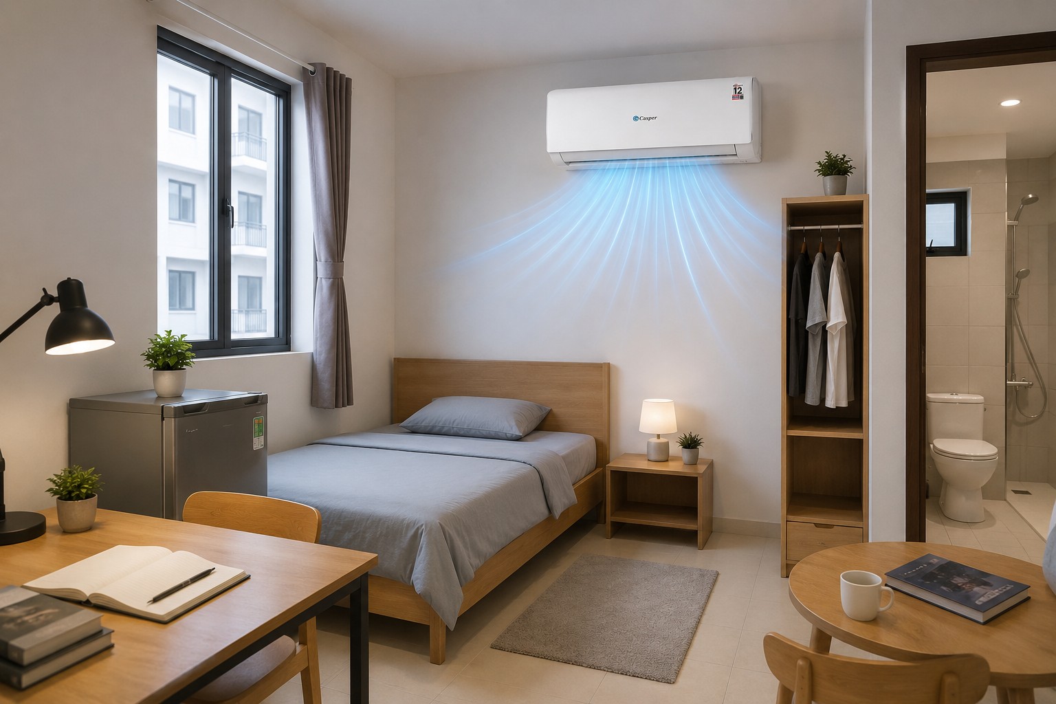 Có nên mua điều hòa Casper JC-12IU36 cho phòng trọ sinh viên hay căn hộ cho thuê không?