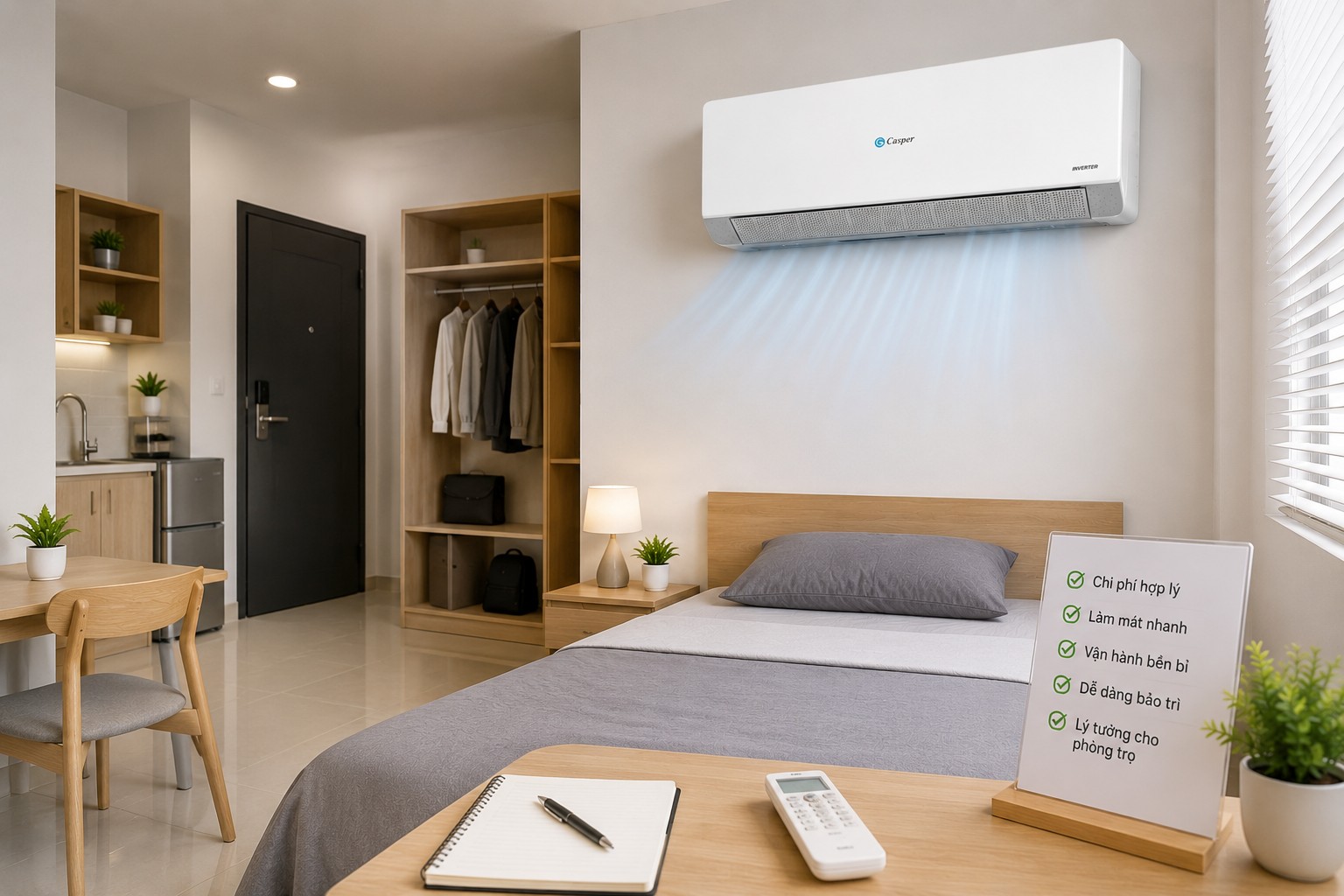Lý do chủ trọ nên ưu tiên lắp đặt ngay loạt điều hòa Casper 1 chiều QC-09IU36A