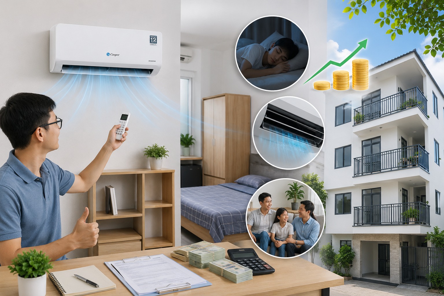 Lý do chủ trọ nên ưu tiên lắp đặt ngay loạt điều hòa Casper 1 chiều QC-09IU36A