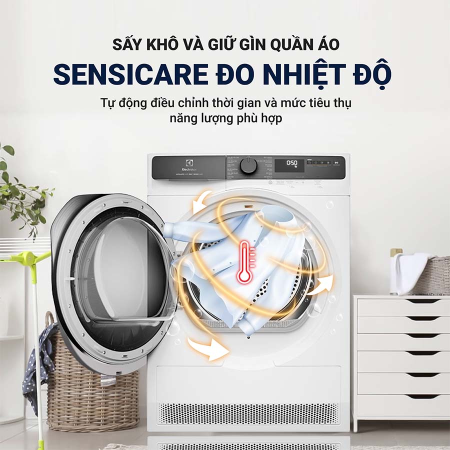 Tìm hiểu chi tiết về các tính năng và công nghệ được ứng dụng trong máy sấy quần áo Electrolux EDH903R7WC