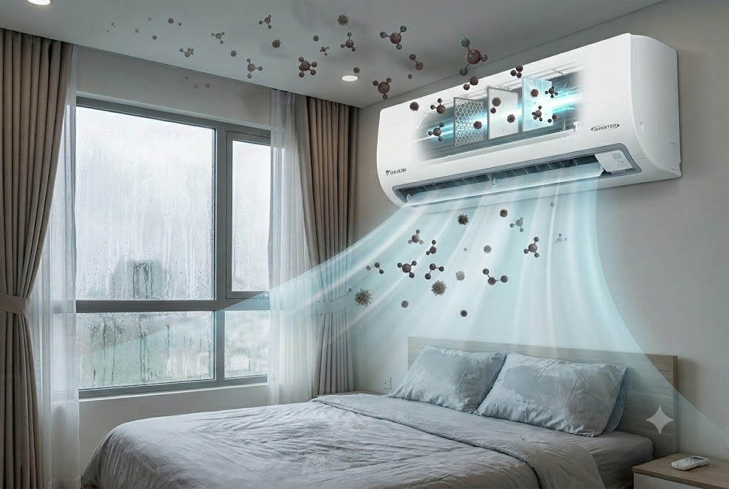 Điều hòa Daikin FTKF35ZVMV liệu có thực sự khử được mùi ẩm mốc phòng ngủ mùa nồm?