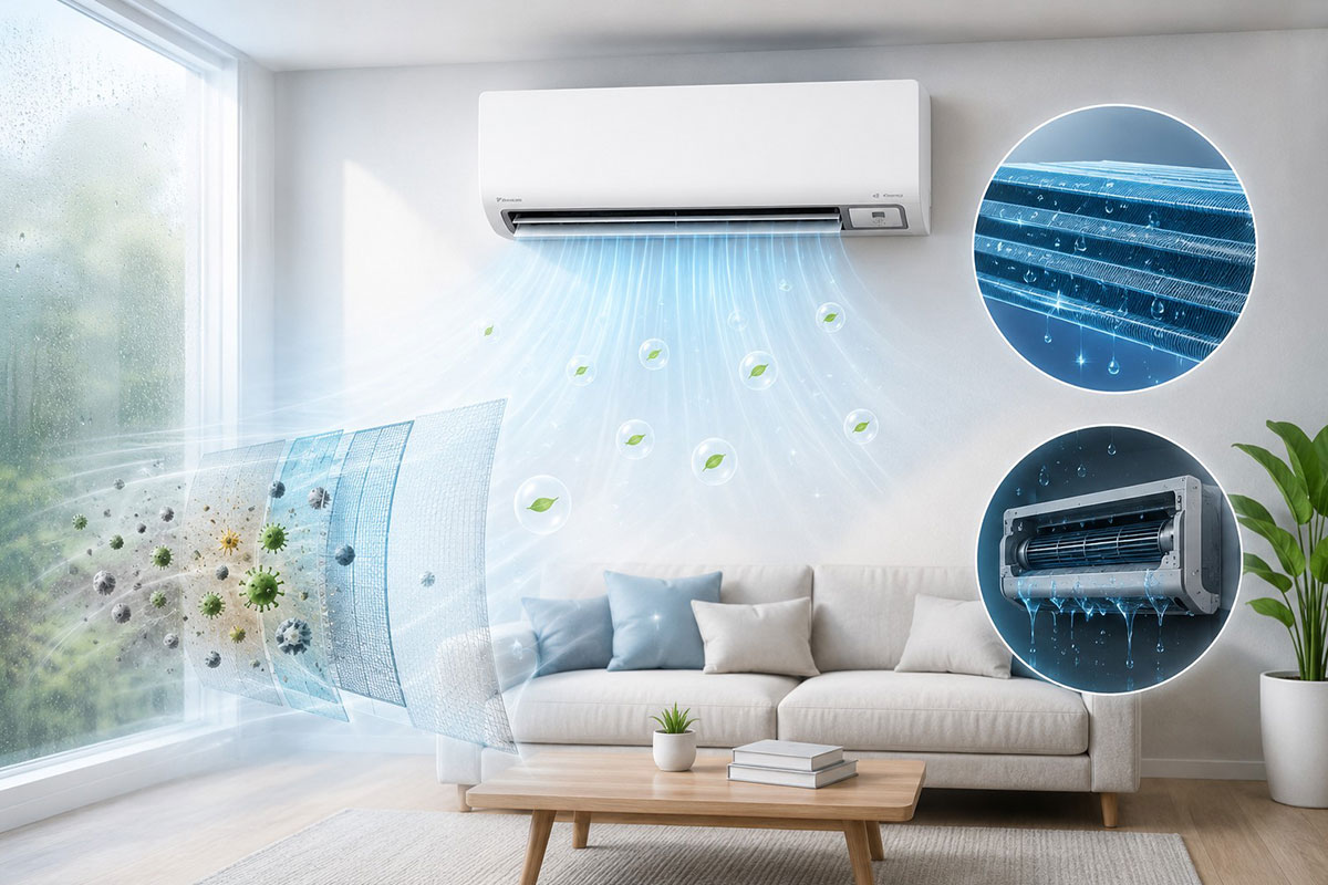 Điều hòa Daikin FTKF60ZVMV, giải pháp lọc không khí và chống ẩm mốc hiệu quả