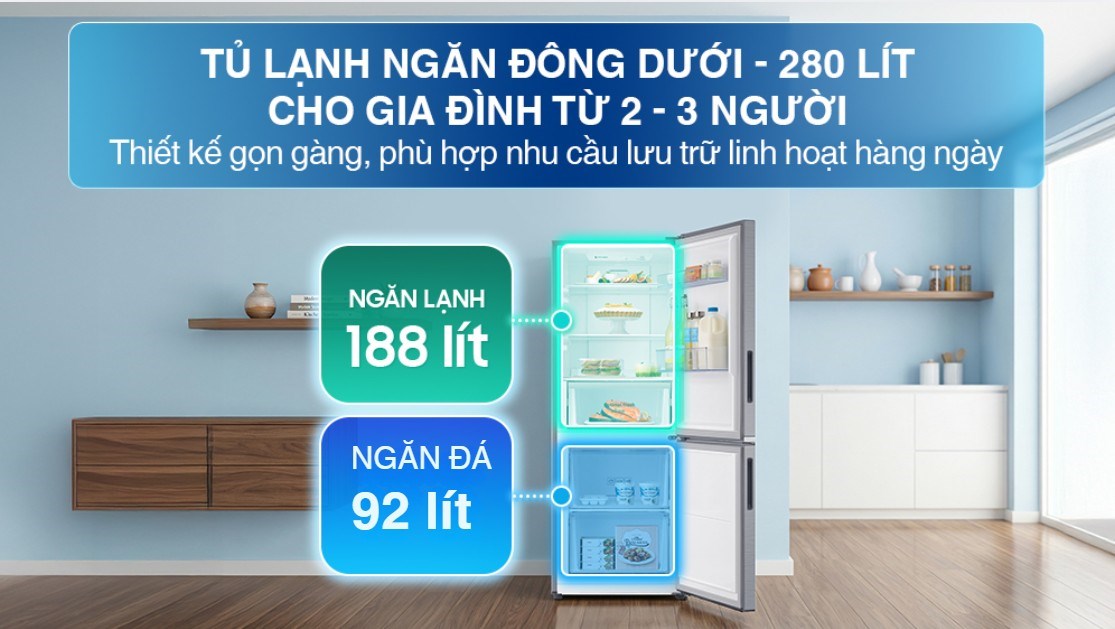 Nên sắm tủ lạnh Samsung RB27N4020B1/SV để có phòng bếp hiện đại hơn
