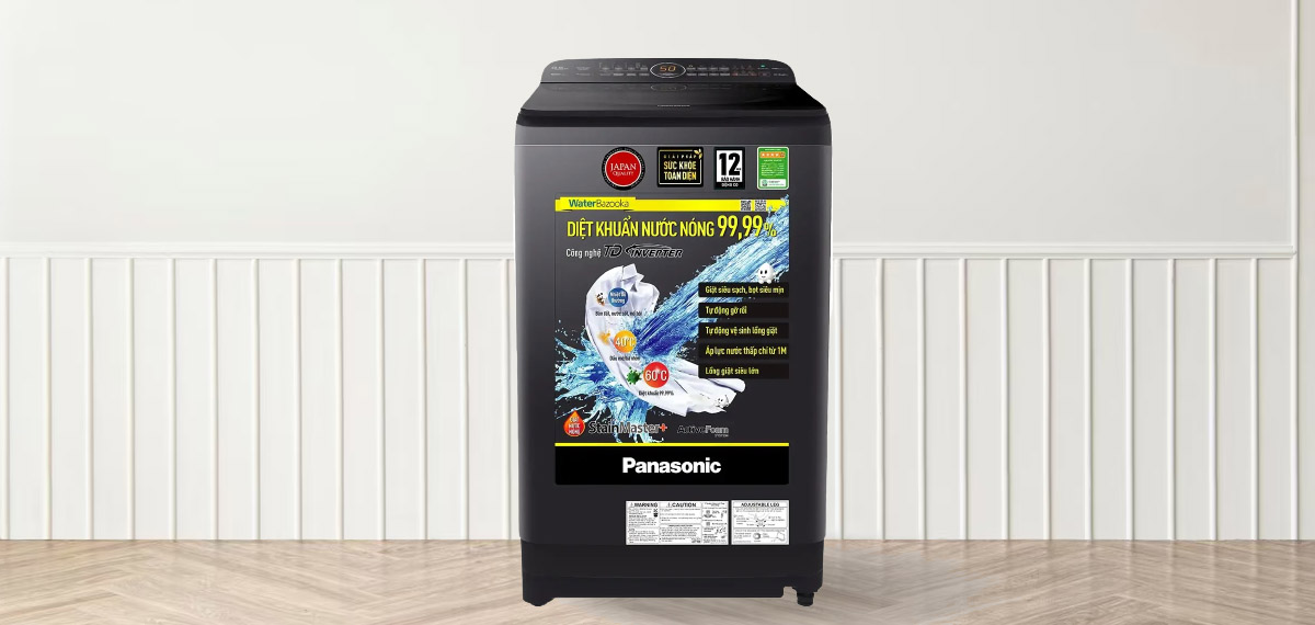 Máy Giặt Panasonic Inverter 9.5 Kg NA-FD95V1BRV Giặt Sạch Mạnh Mẽ, Tiết Kiệm Điện Năng Cho Gia Đình Hiện Đại