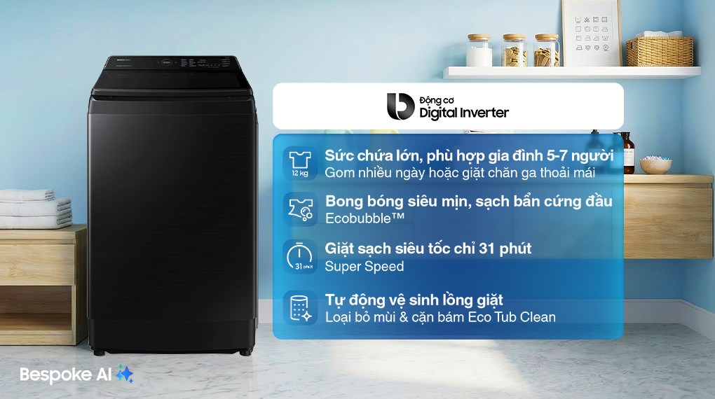 3 chiếc máy giặt Samsung giá rẻ đáng mua trong năm 2026 sử dụng bền lâu