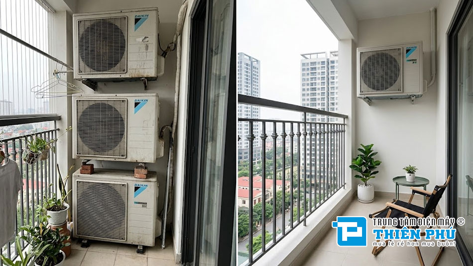 So sánh không gian lắp đặt: 3 máy cục bộ vs 1 dàn nóng Multi